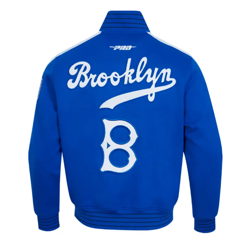 Brooklyn Dodgers Logo Game Day Royal Jacket The Leather Fit