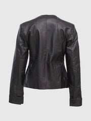 Collarless Leather Jacket The Leather Fit