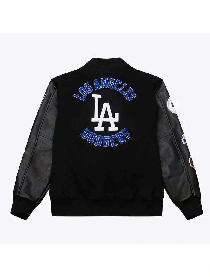 LA Dodgers Black Vintage Varsity Jacket The Leather Fit