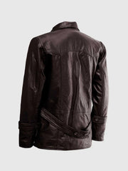 Brown Leather Reefer Jacket The Leather Fit