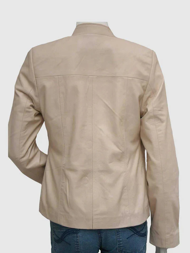 Classic Beige Leather Jacket The Leather Fit