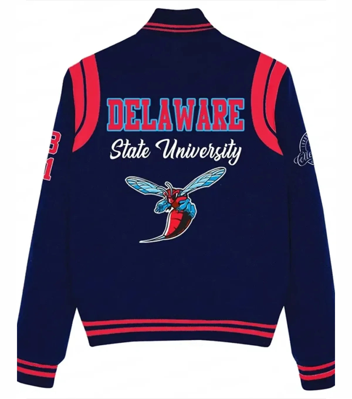 Delaware State University Wool Varsity Jacket The Leather Fit