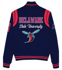 Delaware State University Wool Varsity Jacket The Leather Fit