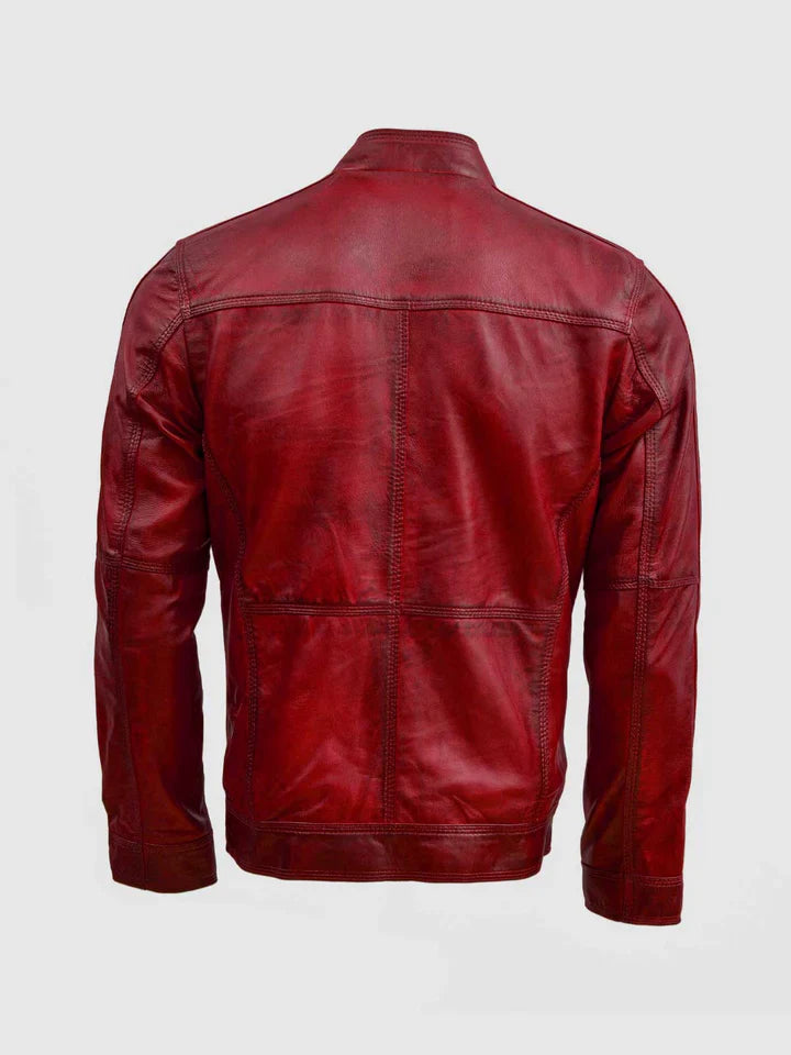 Waxed Burgundy Jacket The Leather Fit