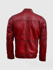Waxed Burgundy Jacket The Leather Fit