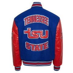 Tennessee State University Royal and Red Varsity Jacket The Leather Fit
