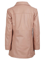 Kandis Women Pink Real Leather Car Coat The Leather Fit