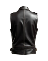 Men’s Premium Black Leather Vest The Leather Fit