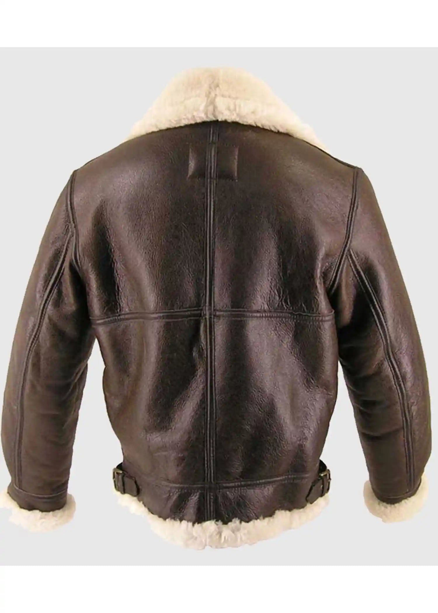 Thomas SF Shearling Sheepskin Brown Leather Jacket The Leather Fit
