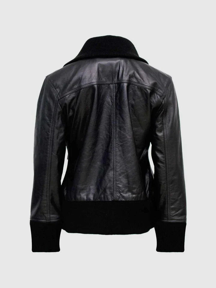 Black Leather Bomber Jacket The Leather Fit