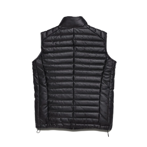 Mens Black Quilted Leather Vest The Leather Fit
