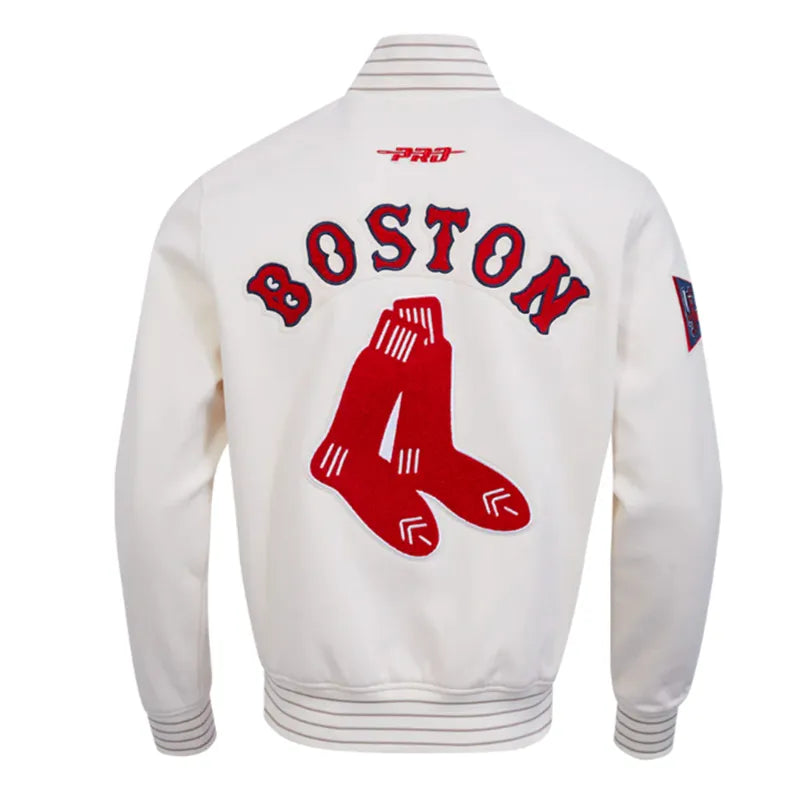 Boston Red Sox Logo Game Day Eggshell Jacket The Leather Fit