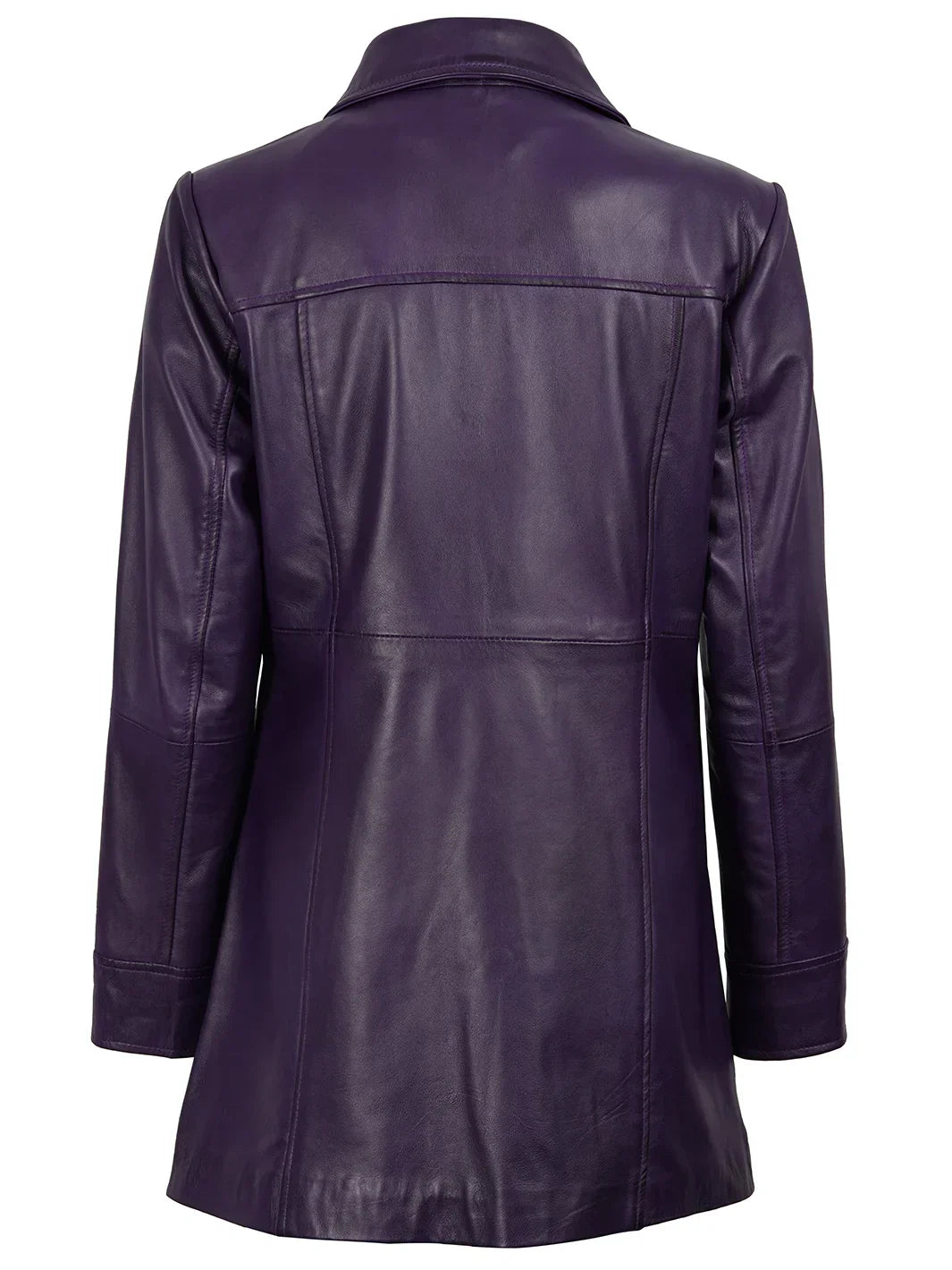 Kandis Women's Leather Purple 3/4 Length Car Coat The Leather Fit