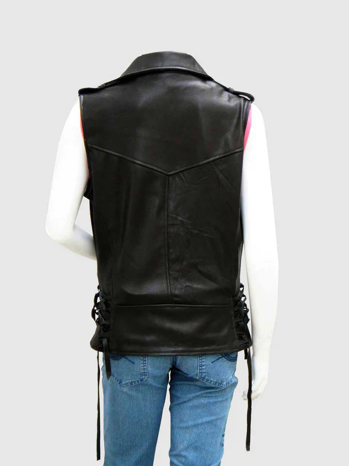 Black Leather Motorcycle Vest The Leather Fit