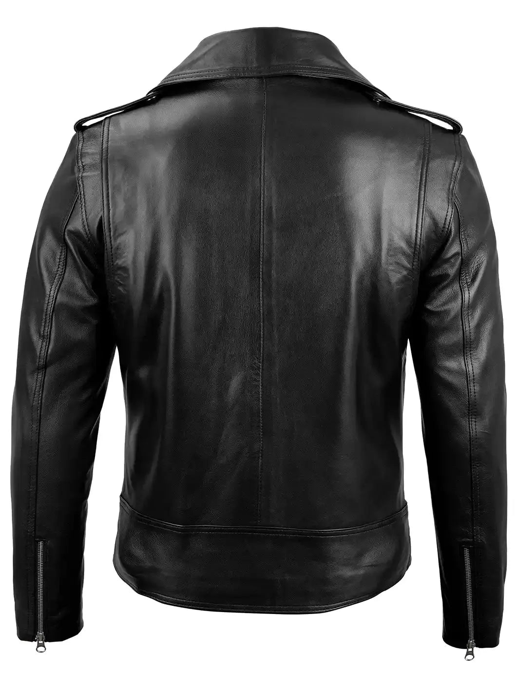 Men's Black Asymmetrical Belted Leather Biker Style Jacket The Leather Fit