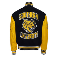 Southern University Black and Gold Varsity Jacket The Leather Fit