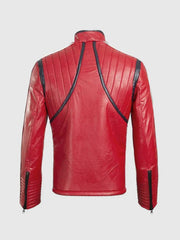 Red Leather Quilted Jacket The Leather Fit