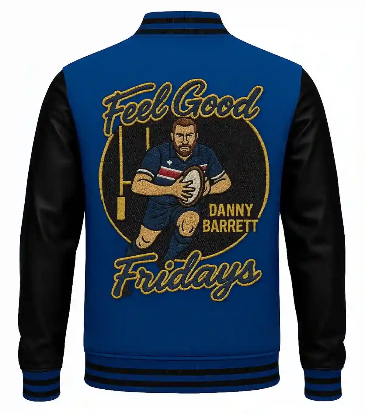 Stegaro Gridson Feel Good Fridays Danny Barrett Varsity Jacket The Leather Fit