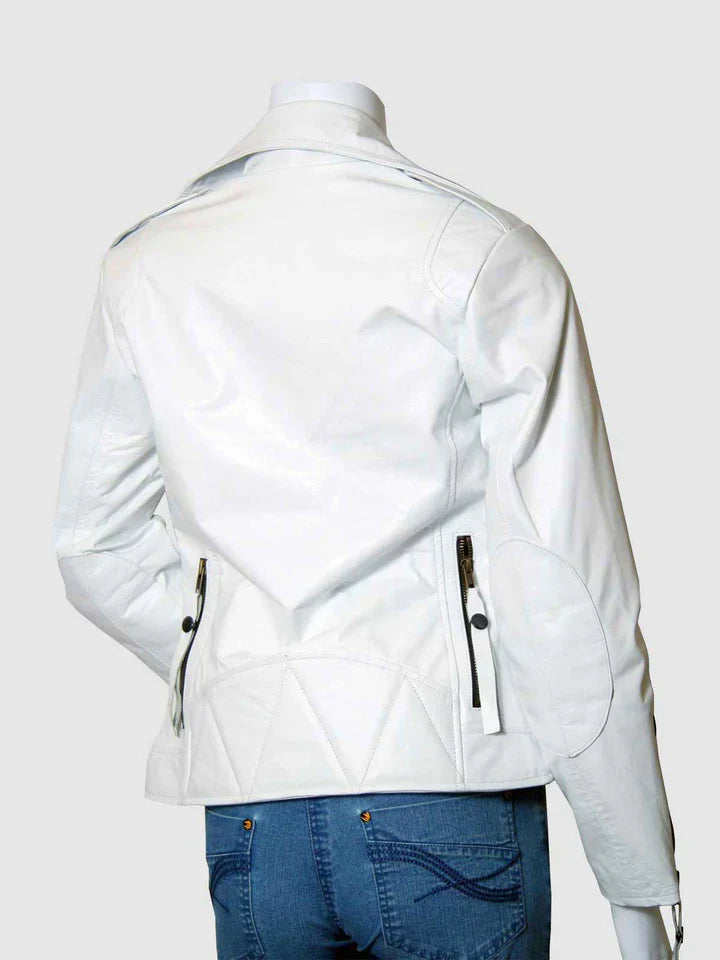 White Leather Moto Jacket The Leather Fit