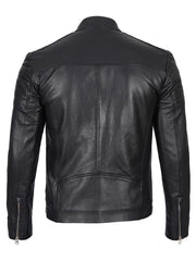 Carrie Men's Black Cafe Racer Leather Jacket The Leather Fit