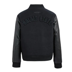 Golden State Warriors Triple Black Varsity Wool-Leather Jacket The Leather Fit