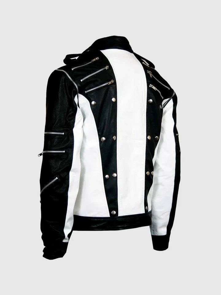 Black & White Leather Jacket The Leather Fit