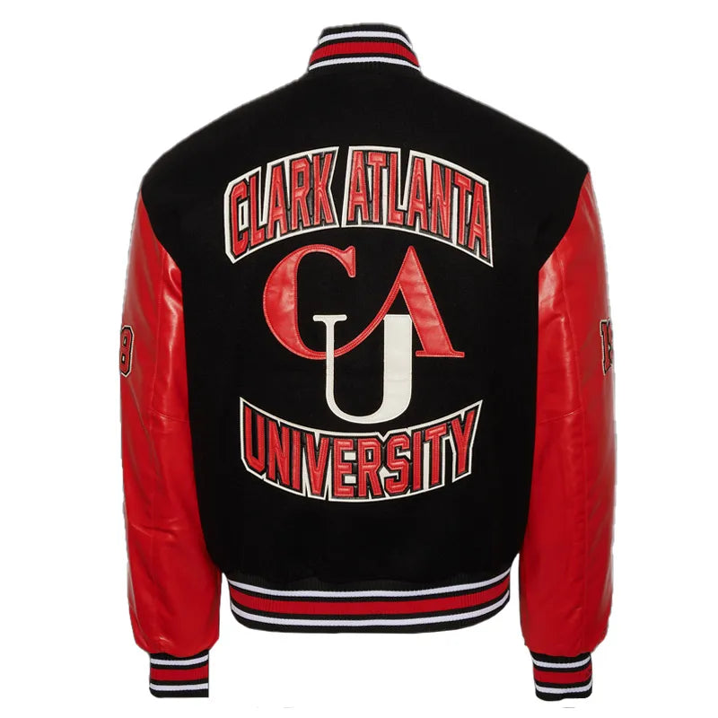 Clark Atlanta University Black and Red Varsity Jacket The Leather Fit