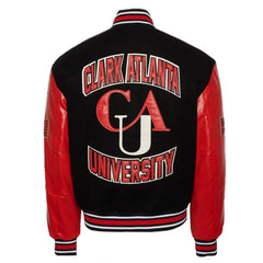Clark Atlanta University Black and Red Varsity Jacket The Leather Fit
