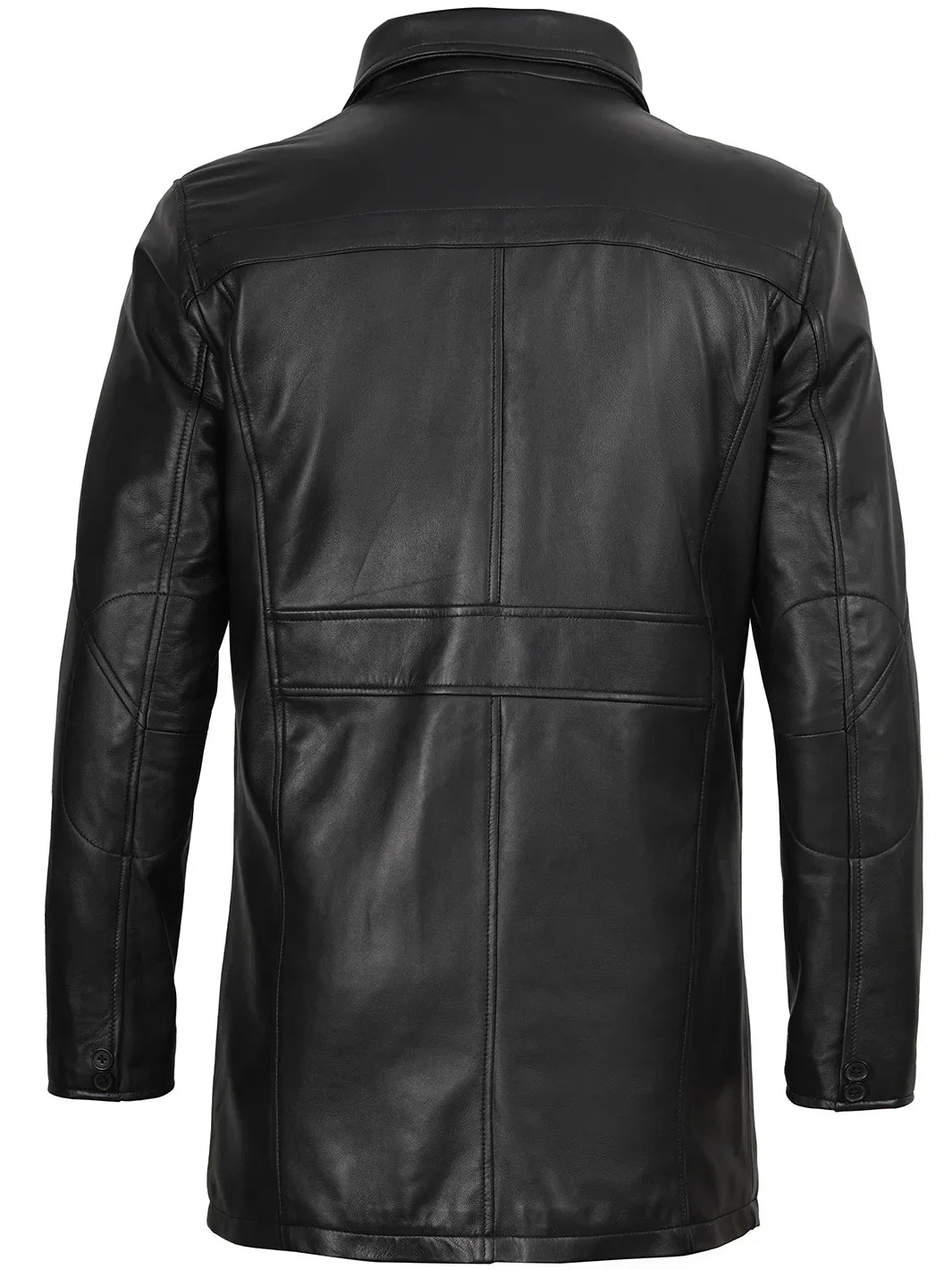 Bristol Men's Black Leather Car Coat The Leather Fit