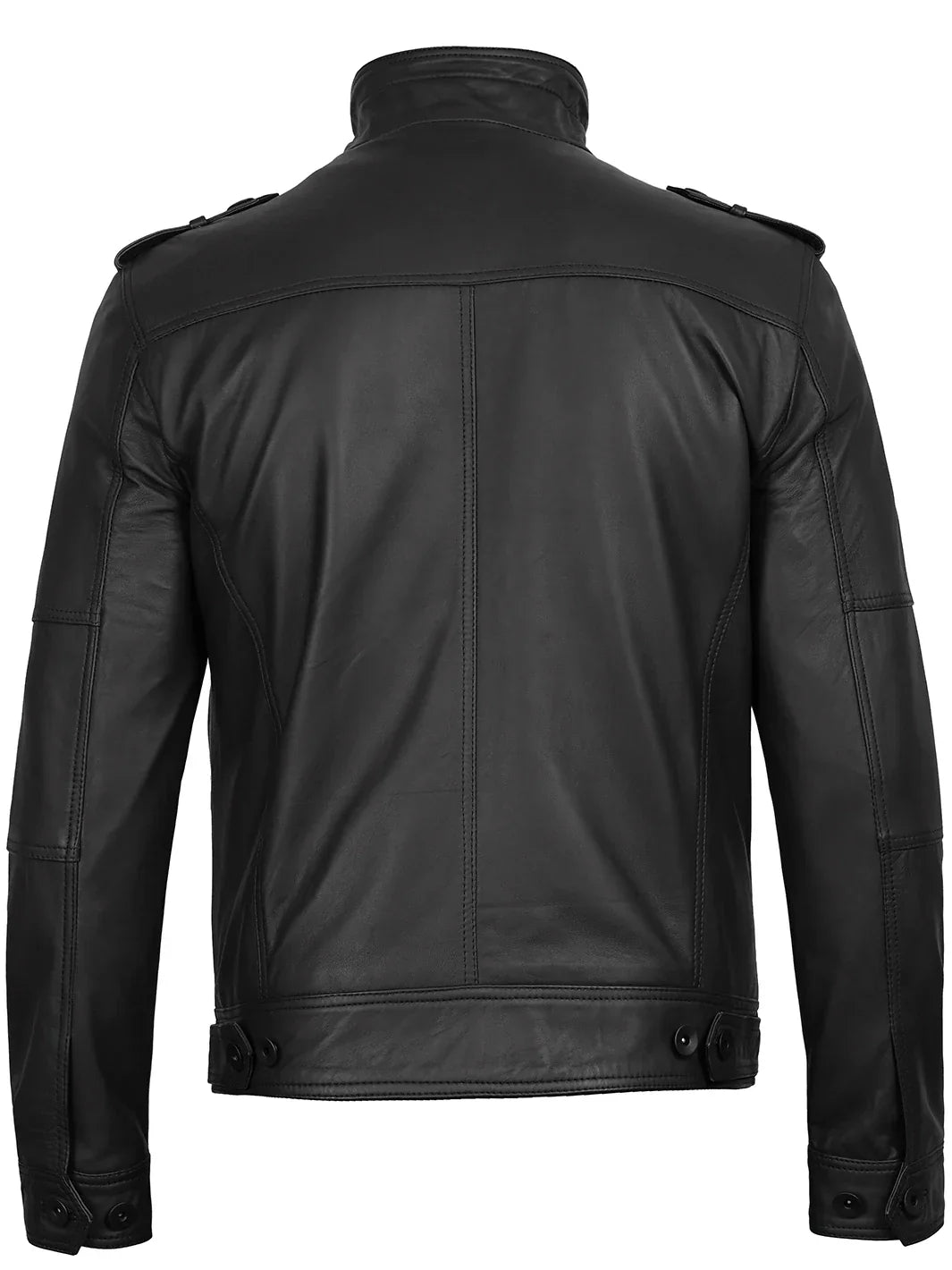 Tavares Men's Matte Black Biker Style Leather Jacket The Leather Fit