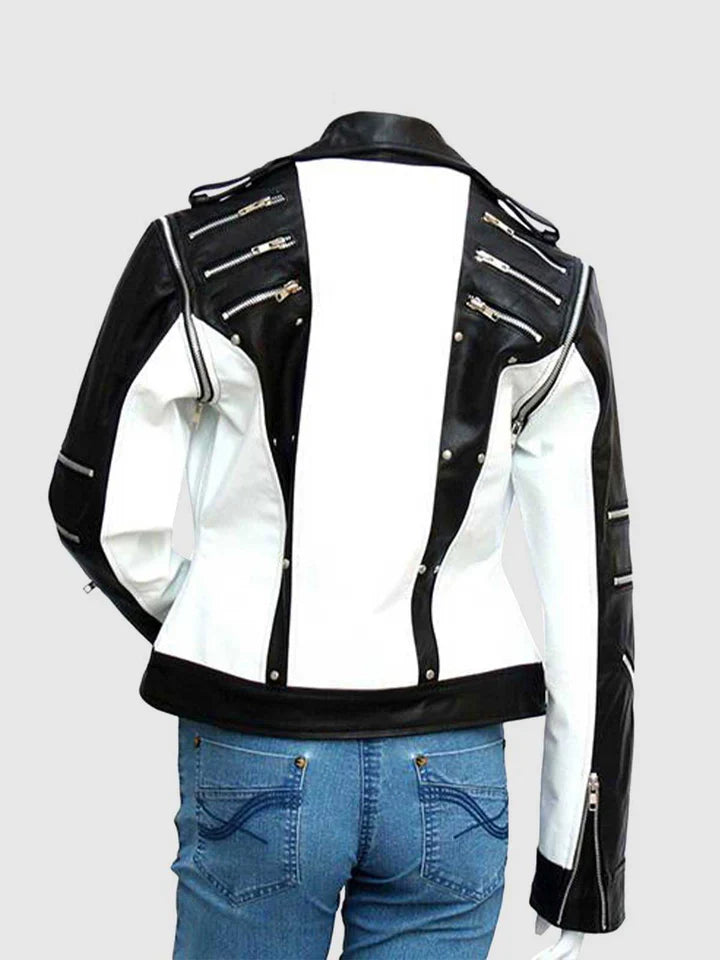 Black & White Leather Jacket The Leather Fit