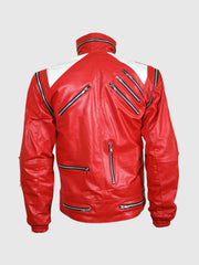 Red & White Leather Jacket The Leather Fit