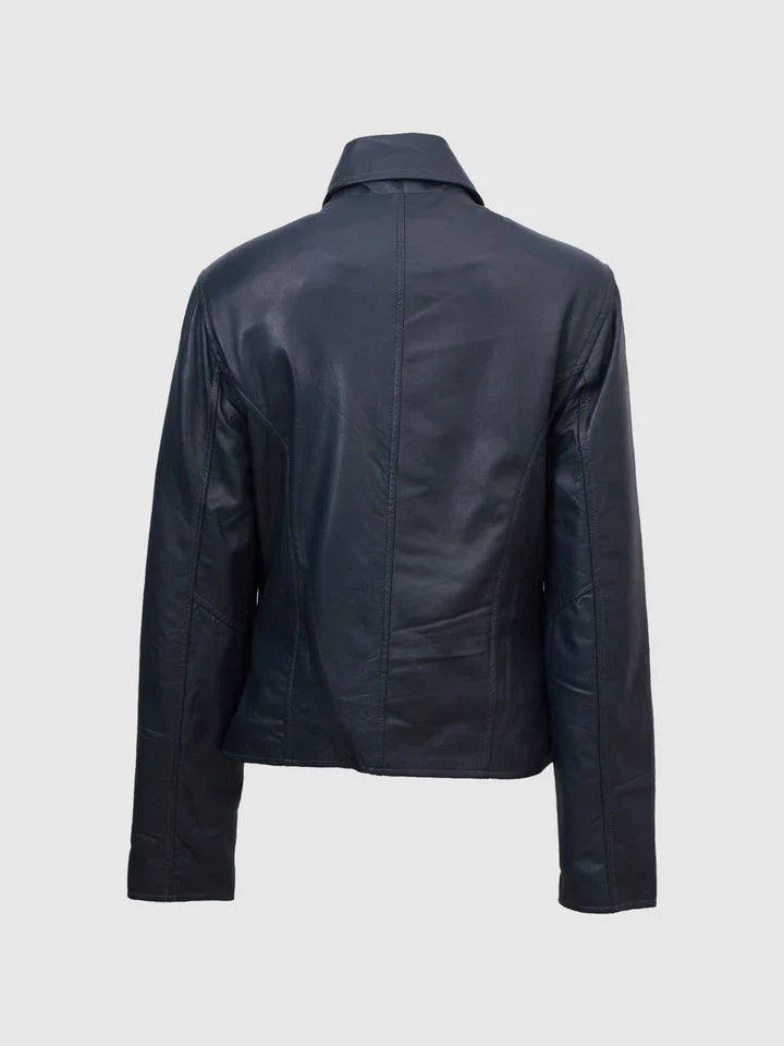 Dark Blue Leather Jacket The Leather Fit