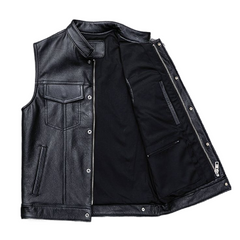 Men’s Gilet Black Leather Vest The Leather Fit