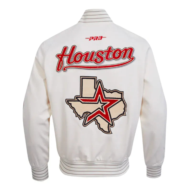 Houston Astros Logo Game Day Eggshell Jacket The Leather Fit