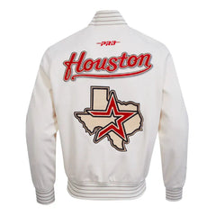 Houston Astros Logo Game Day Eggshell Jacket The Leather Fit