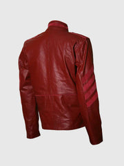 Military Style Maroon Jacket The Leather Fit