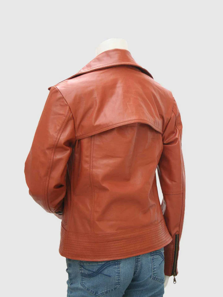 Cognac Leather Biker Jacket The Leather Fit