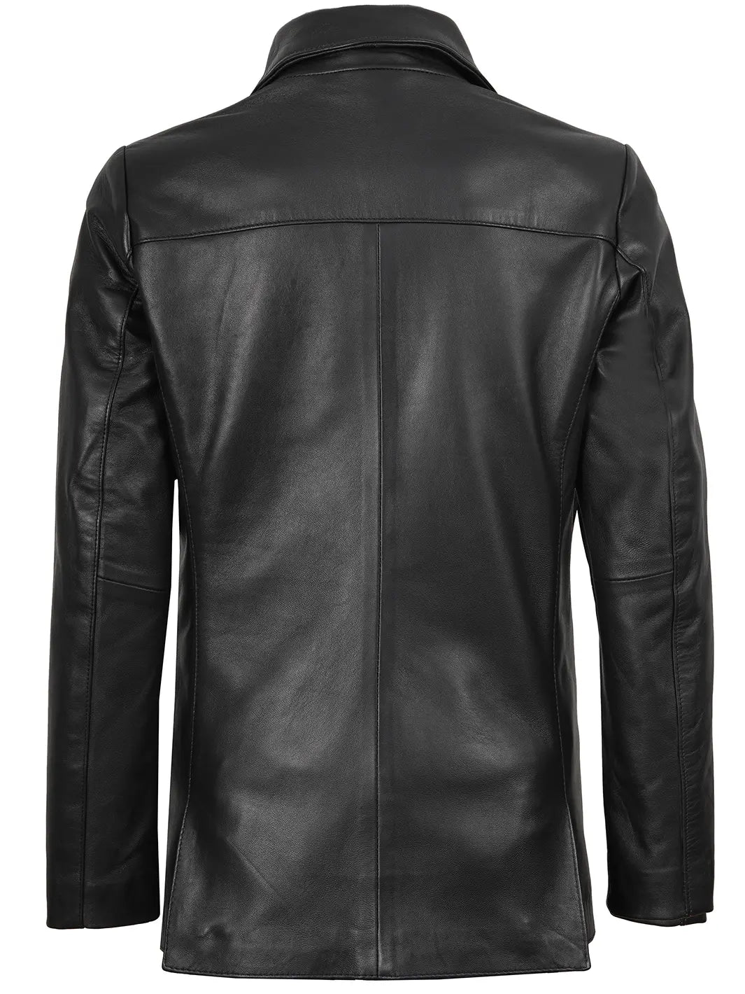 Women's Two Button Black Real Leather Blazer The Leather Fit
