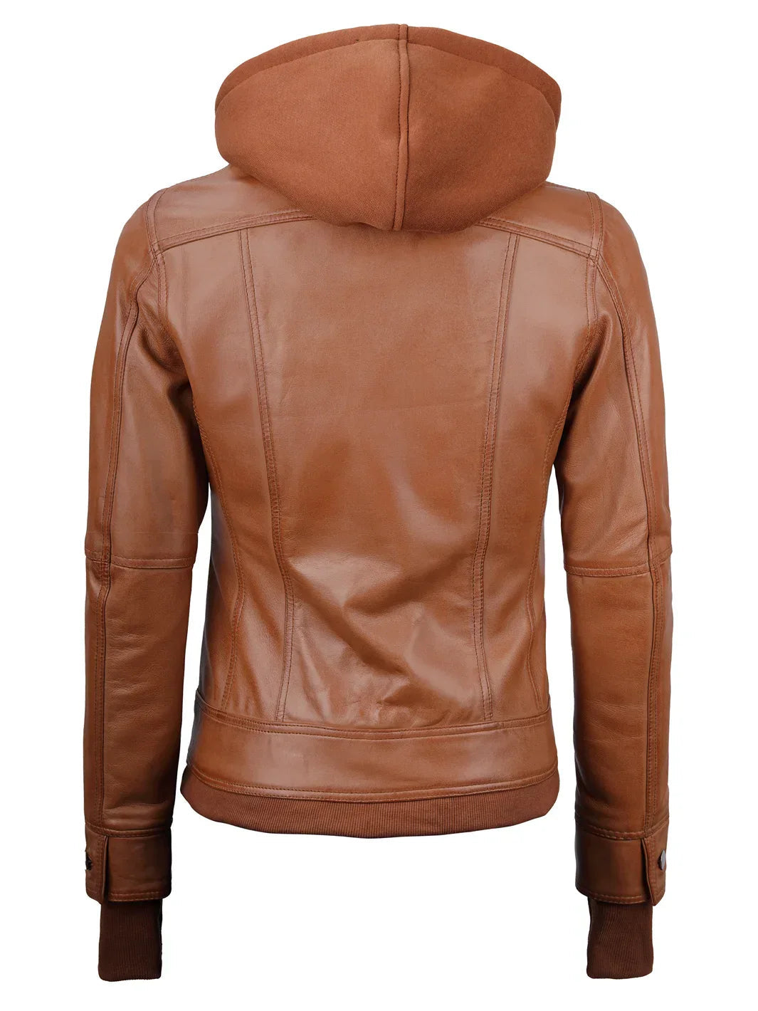 Tralee Womens Tan Wax Bomber Leather Jacket With Removable Hood The Leather Fit