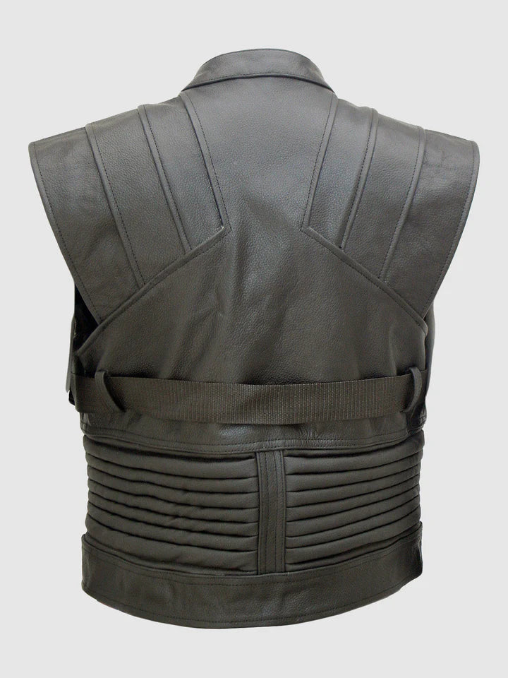 Black & Brown Motorcycle Vest The Leather Fit