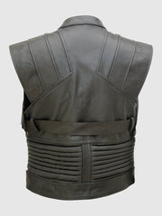 Black & Brown Motorcycle Vest The Leather Fit