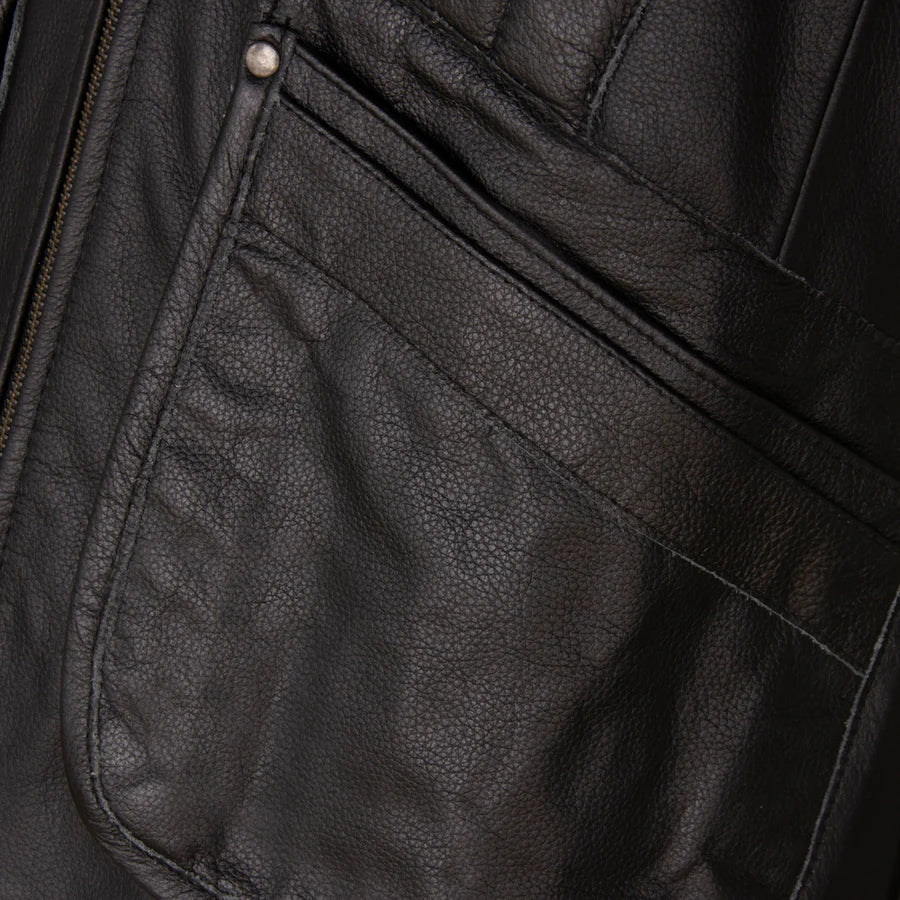 Black Quilted Leather Vest for Men The Leather Fit