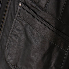 Black Quilted Leather Vest for Men The Leather Fit