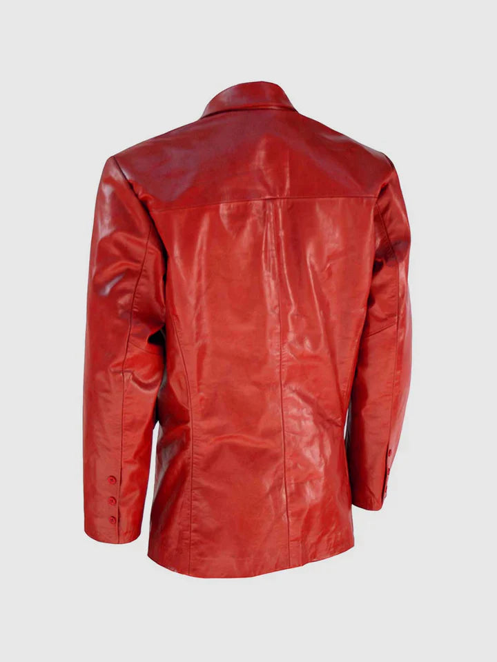 Classic Red Leather Blazer The Leather Fit