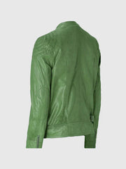 Green Leather Moto Jacket The Leather Fit