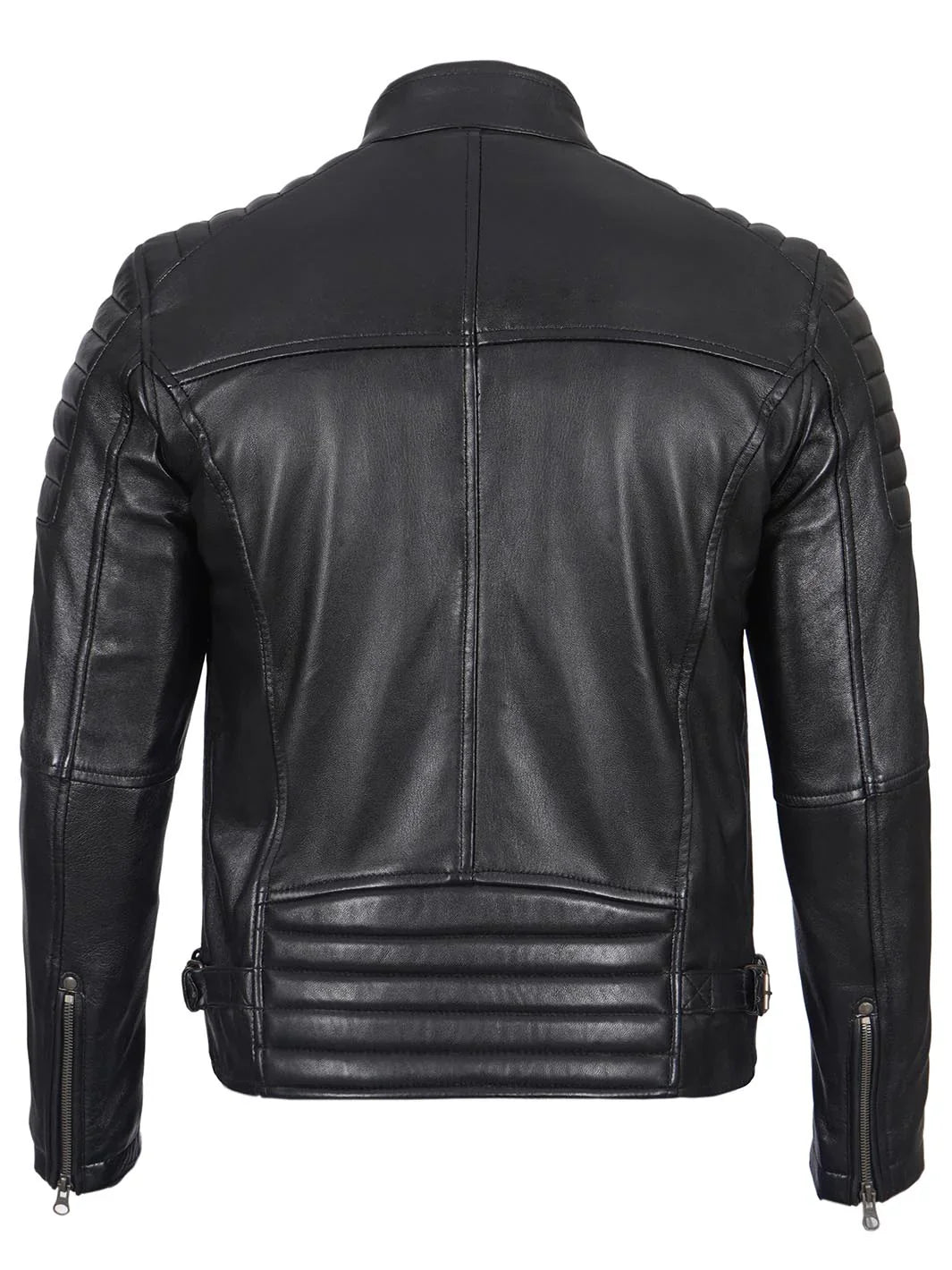 Felix Men's Black Biker Style Leather Jacket The Leather Fit