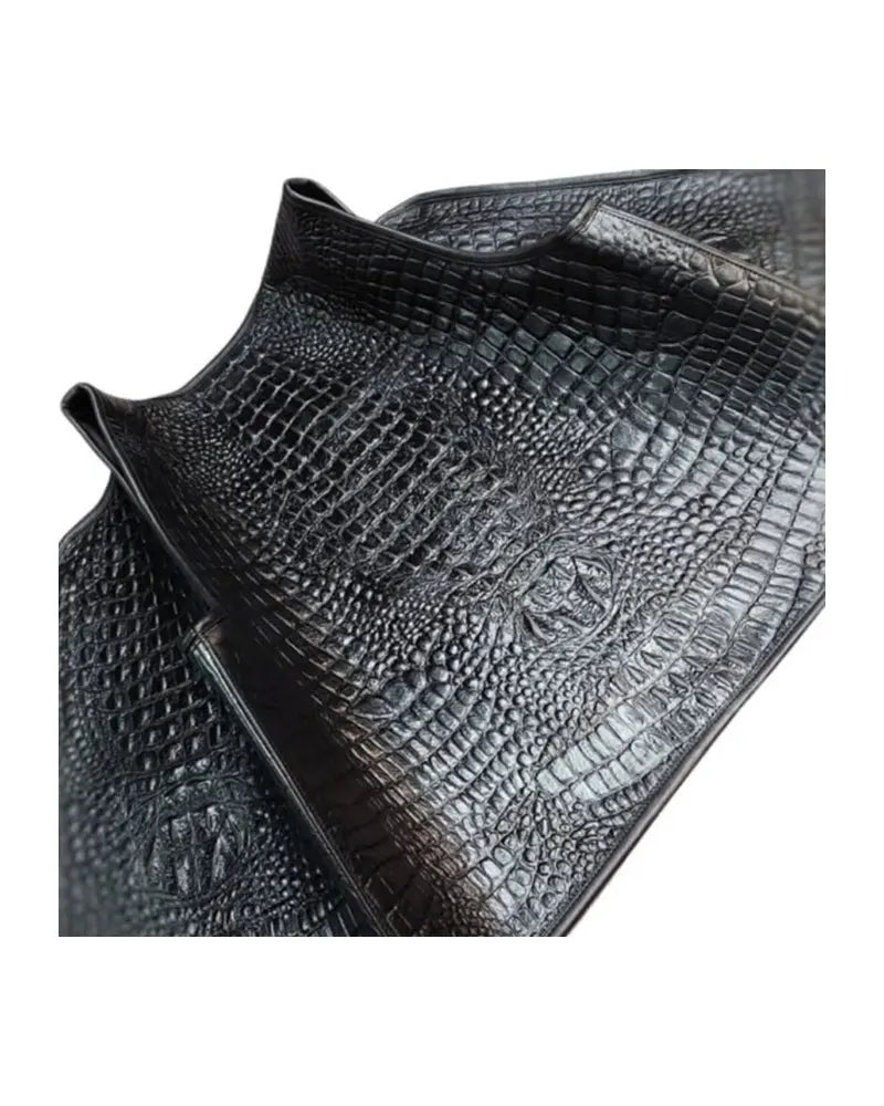 Men’s Black Embossed Biker Leather Vest The Leather Fit