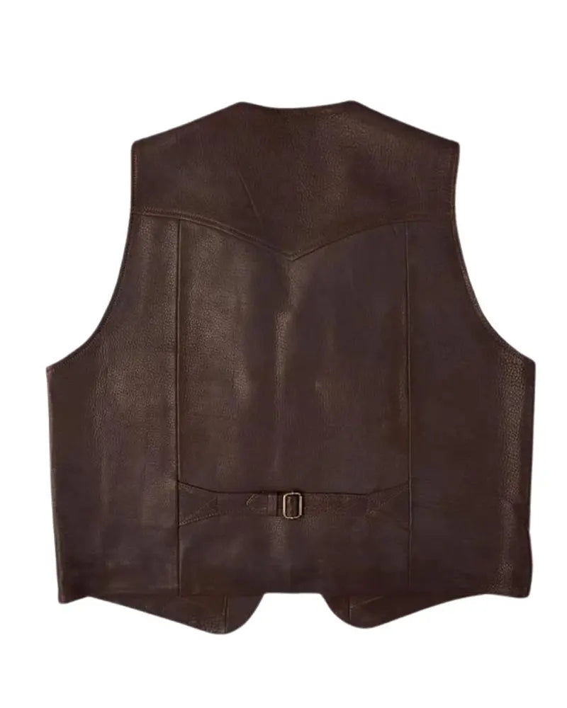 Men’s Western Style Brown Leather Vest The Leather Fit