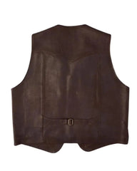 Men’s Western Style Brown Leather Vest The Leather Fit